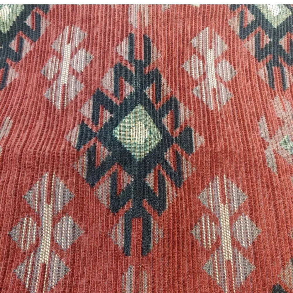 Thomasville Aztec Southwestern Tapestry 2 Pillow Shams Quilted Red 25.5